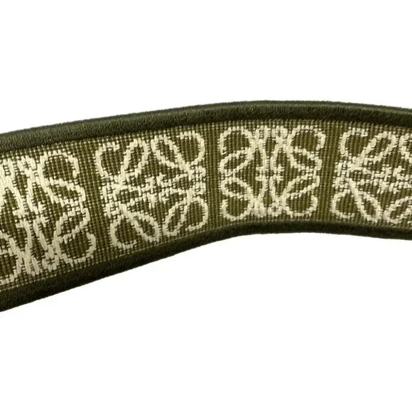 LOEWE Cubby Cross Body Bag Small - Khaki Cream Calf Skin Jacquard Shoulder Bag - Picture 6 of 14